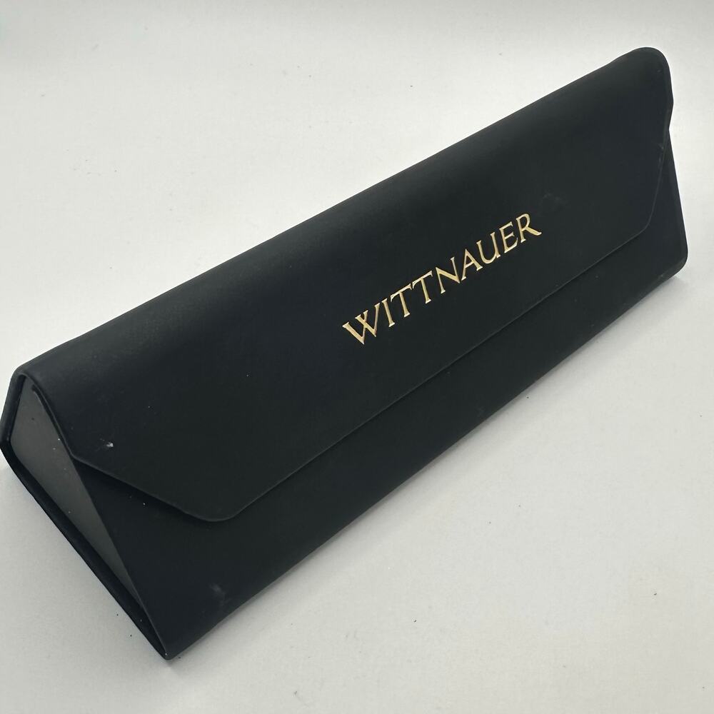 Wittnauer black velvet lined felted triangular eyeglasses sunglasses box case 2